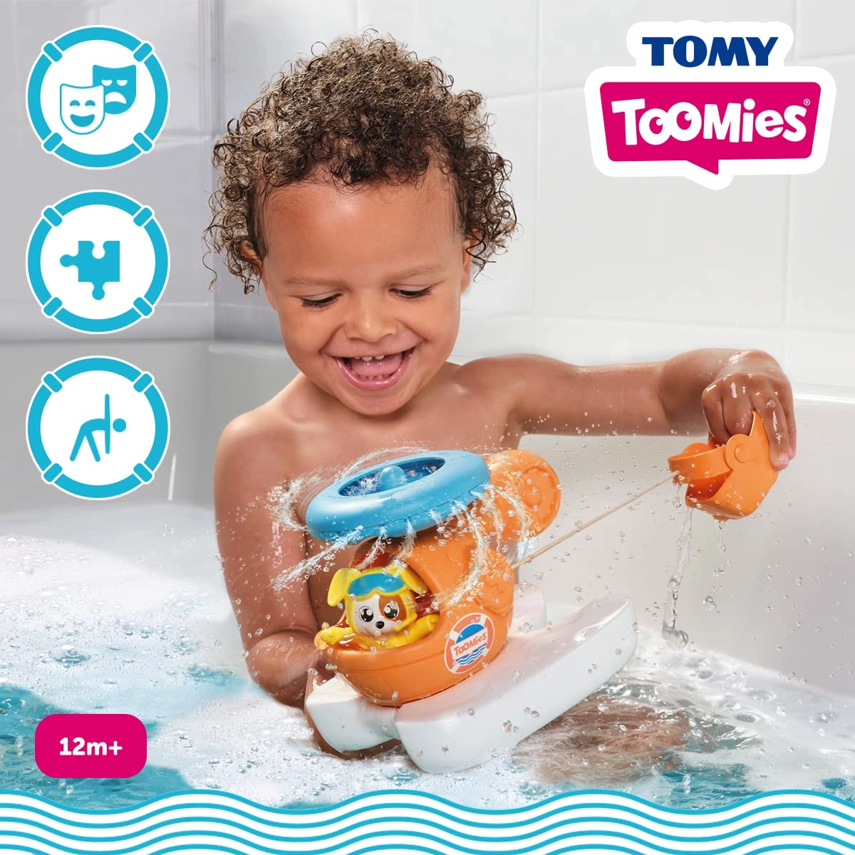 E73305C Splash & Rescue Helicopter - Water Spinning Squirting Pilot