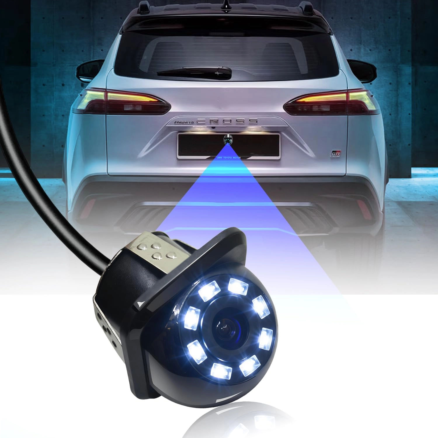 8 LED Rear View Parking Camera - Night vision Wired 976 x 582 pixels