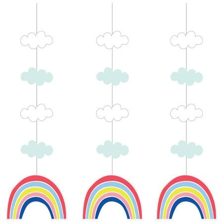 Party Zone Over The Rainbow Hanging Cut Outs - 3pcs