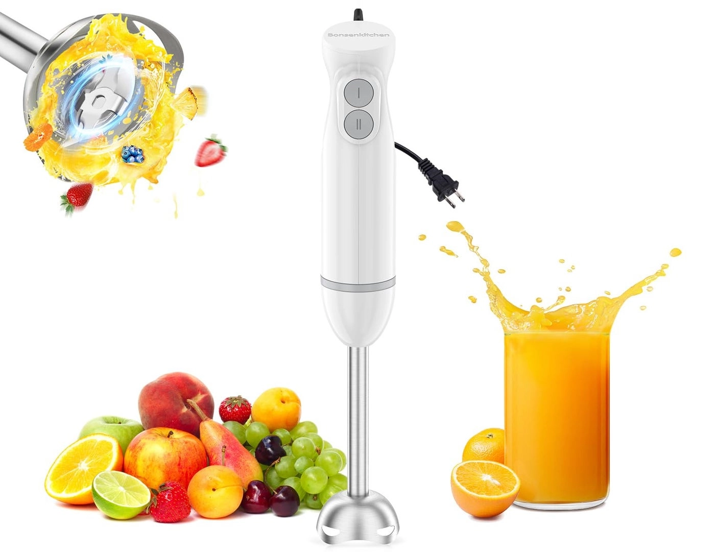 Hand Blender - 2-Speed Portable Stick