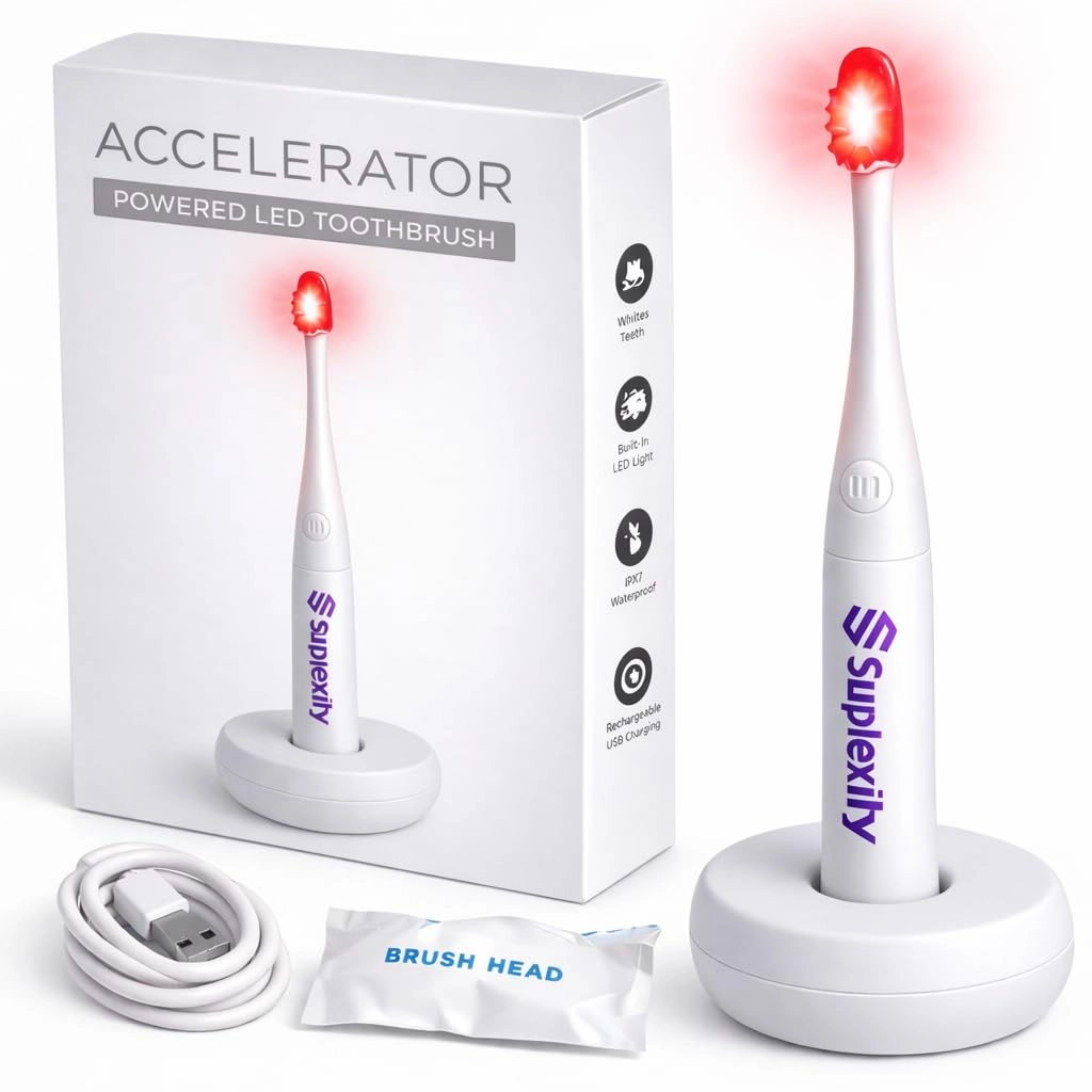 Heyuan White Tech LTD LED Toothbrush - Red Blue LED USB Rechargeable