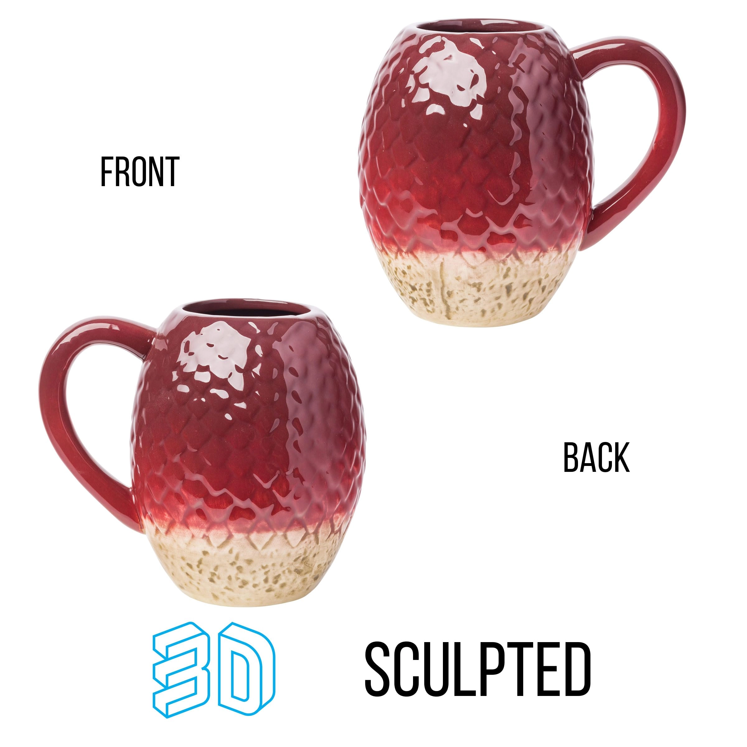 Game of Thrones Red Dragon Egg Ceramic 3D Sculpted Mug