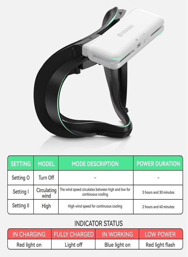 Cooling Fan - 2 Speeds 700mah + Face Cover - PU Leather white & black