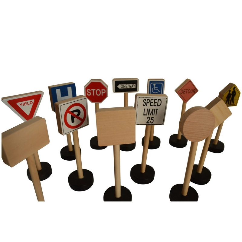 Wooden Road Sign - Suitable for 3 years & above 15 pieces