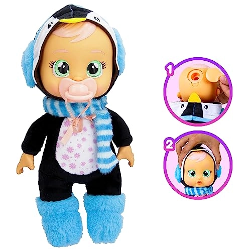 Izzy Baby Doll - 9" Cries Real Tears Blue Penguin Themed Pajamas Ages 18 months+