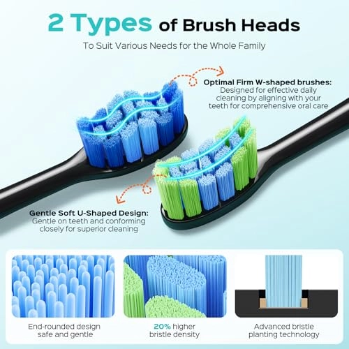 Sonic Electric Toothbrush - 5 Modes 3 Intensities Black