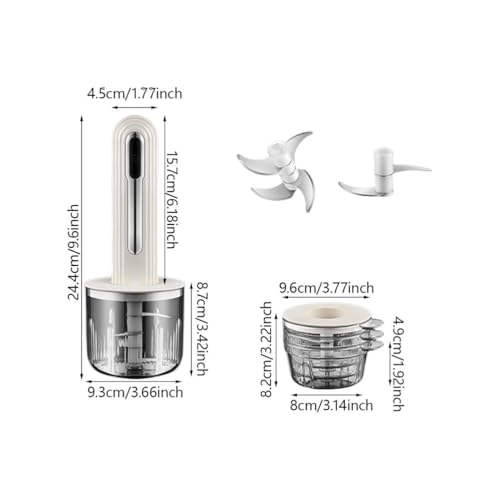 Food Processor - Cordless USB Rechargeable 4-Cup
