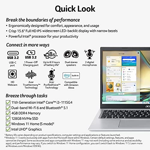 Aspire 5 A515-56 - 15.6'' Core i3-1115G4 4GB DDR4 128GB SSD