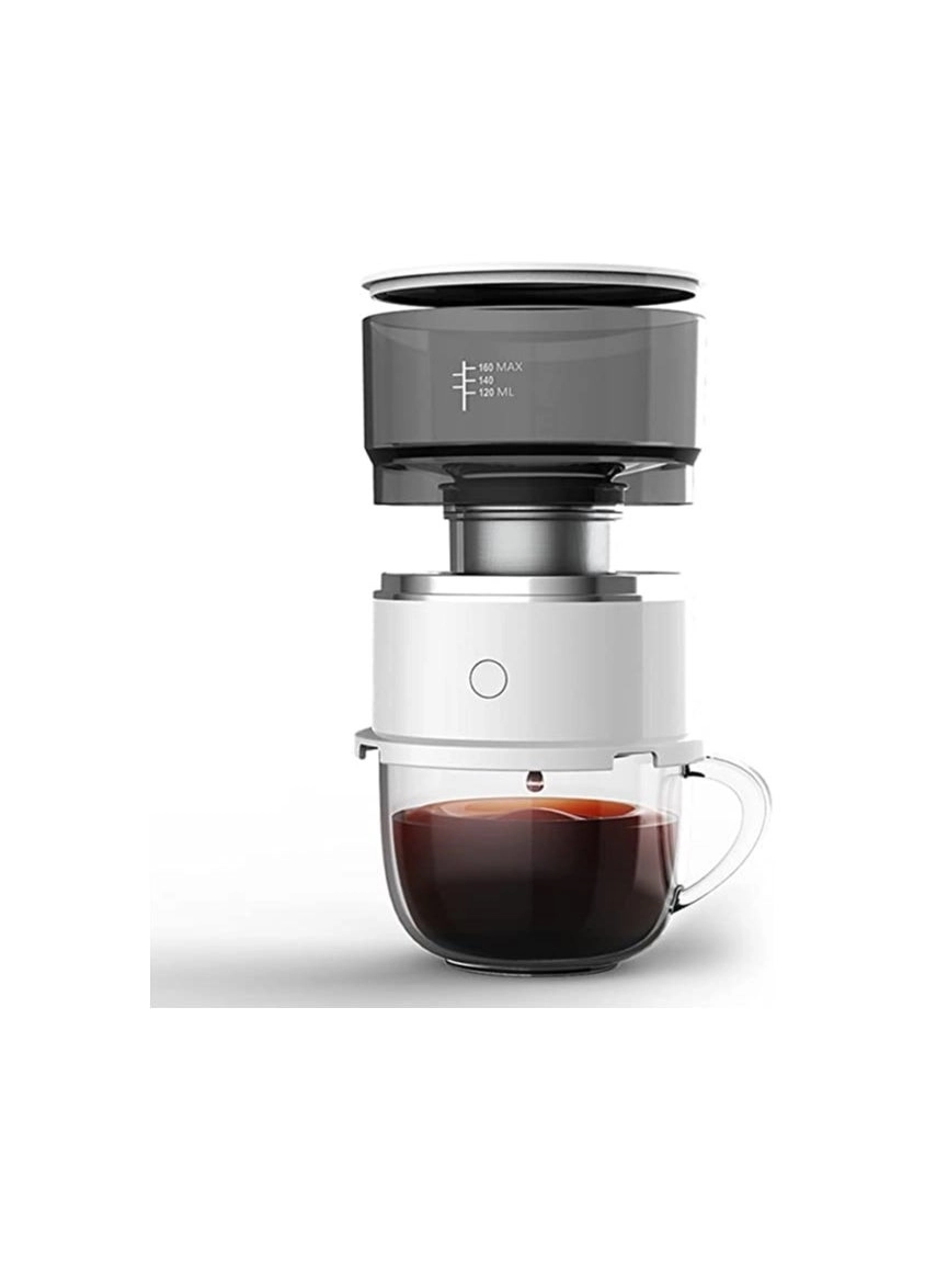 Captaintech One-Touch Pour Over Coffee Maker - Portable Stainless Steel Reusable Filter