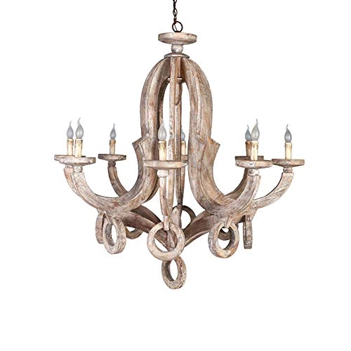 Wood Old Craft Decorative Lamps - E14 Retro gray