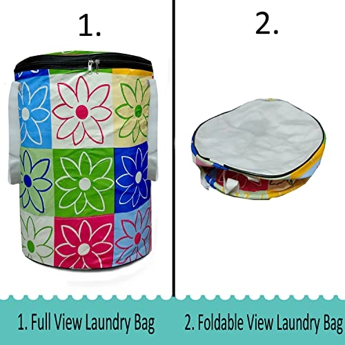 Washing Machine Cover - Waterproof Suitable for 6 Kg, 6.5 kg, 7 kg, 7.5 kg + Designer Laundry Bag - 1 Pc