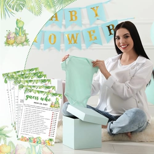 Dinosaur theme baby shower games - 302 Pcs 6 - 15 years English