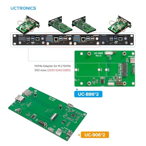 M.2 NVMe SSD Base for Pi5 + SATA Shield for Pi4 + Safe Shutdown + 0.96" Color LCD