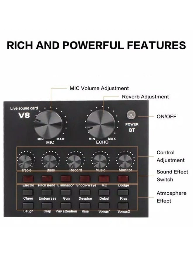V8 Live Sound Card - Intelligent Volume 12 Sound Effects