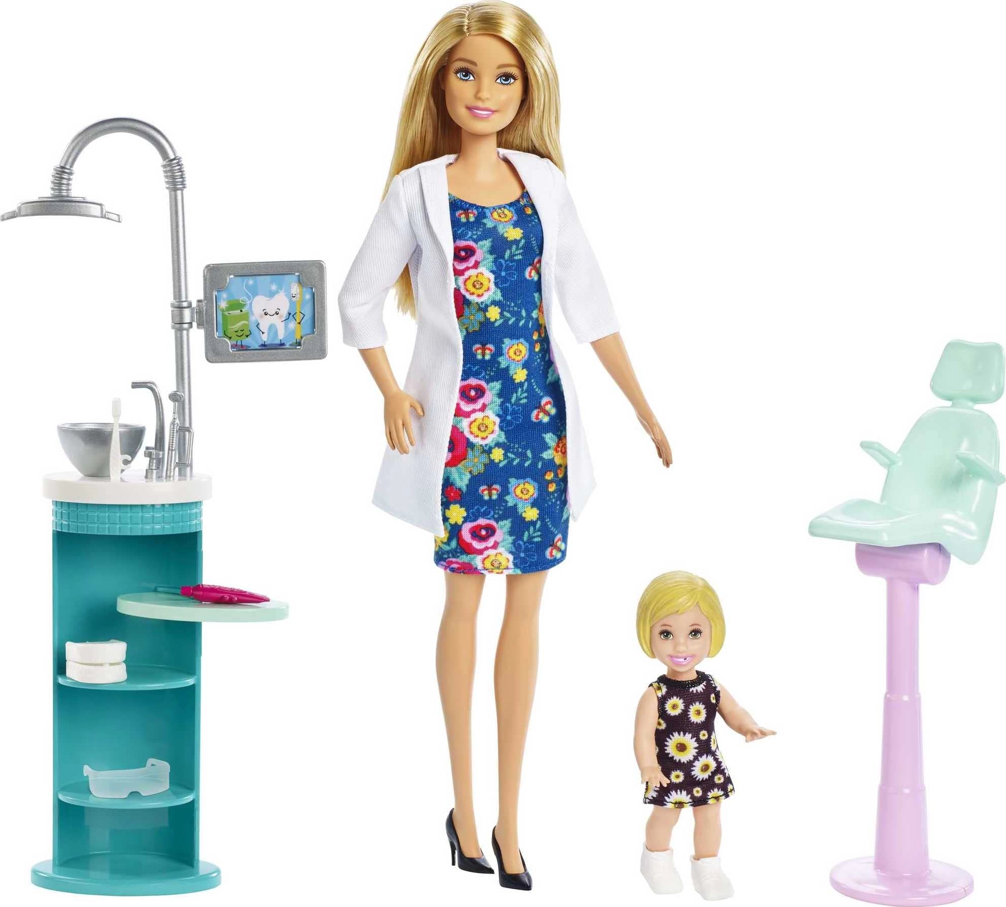 Dolls and Playsets with Job-Themed Furnishings and Accessories - Multicolour 13 piece(s) Ages 3+