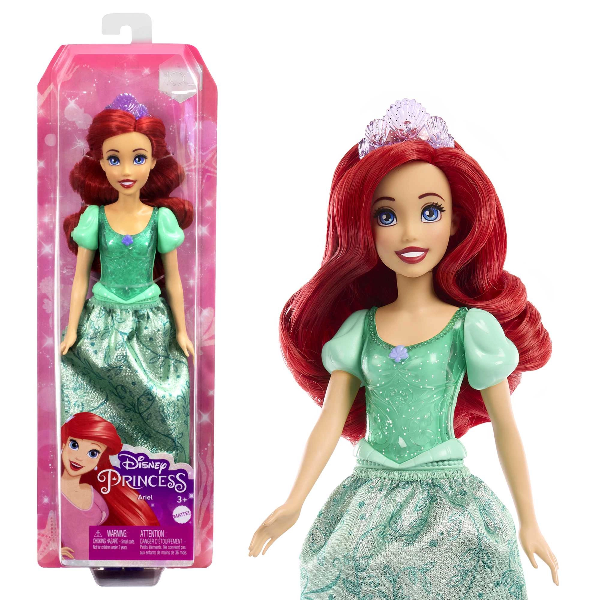 Mattel Ariel Doll - Deluxe Mermaid Iridescent Tail Hair Jewelry Beads Ages 6+