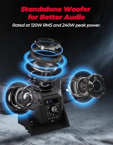 UTV 3-Speakers Sound System - 5.25" Stereo