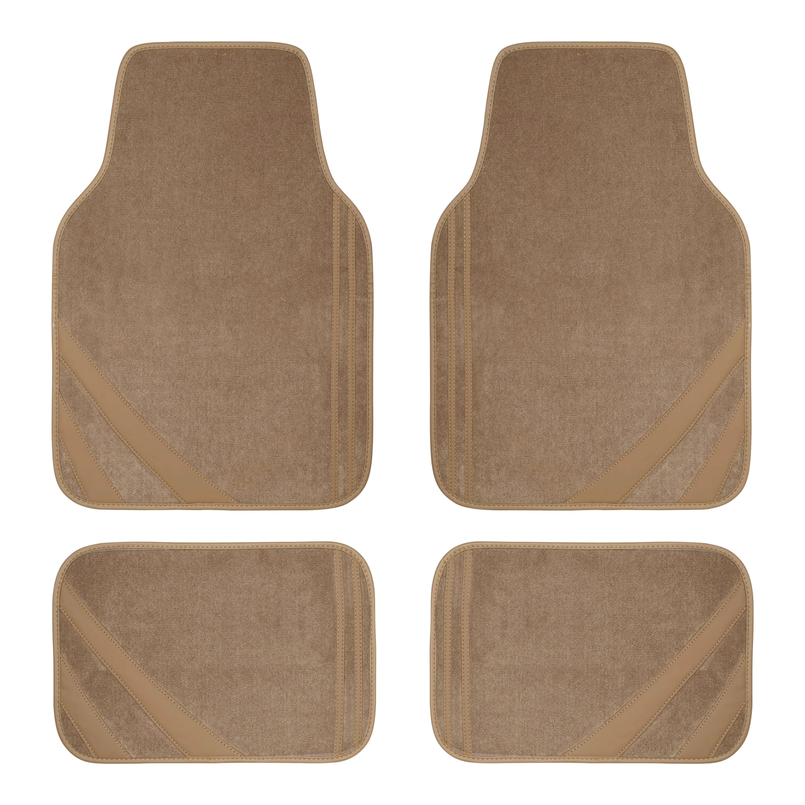 Faux Leather Car Mats - Blue Edge Universal Fit