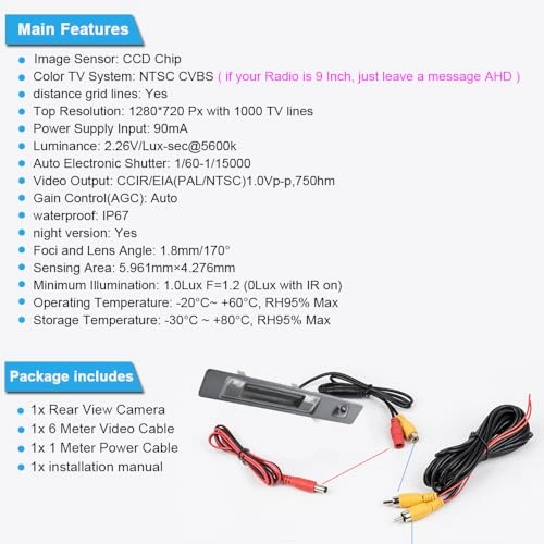 Car Reversing Camera - Night vision 1280x720