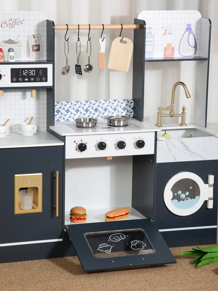 Kids Wooden Kitchen Playset - 10+ pcs (5551007-MSN24015)