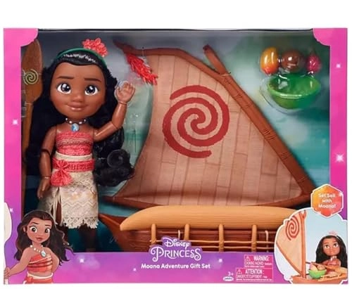 Moana Small Doll + Floating Boat + Friend Figures