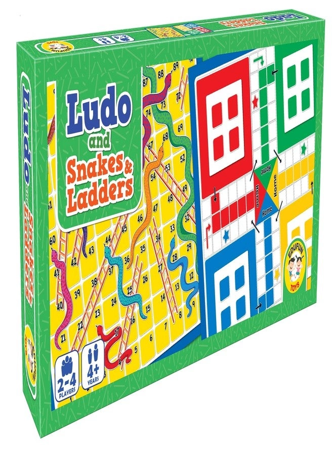Mini Ludo and Snakes & Ladders - 2-in-1 Compact Double-Sided