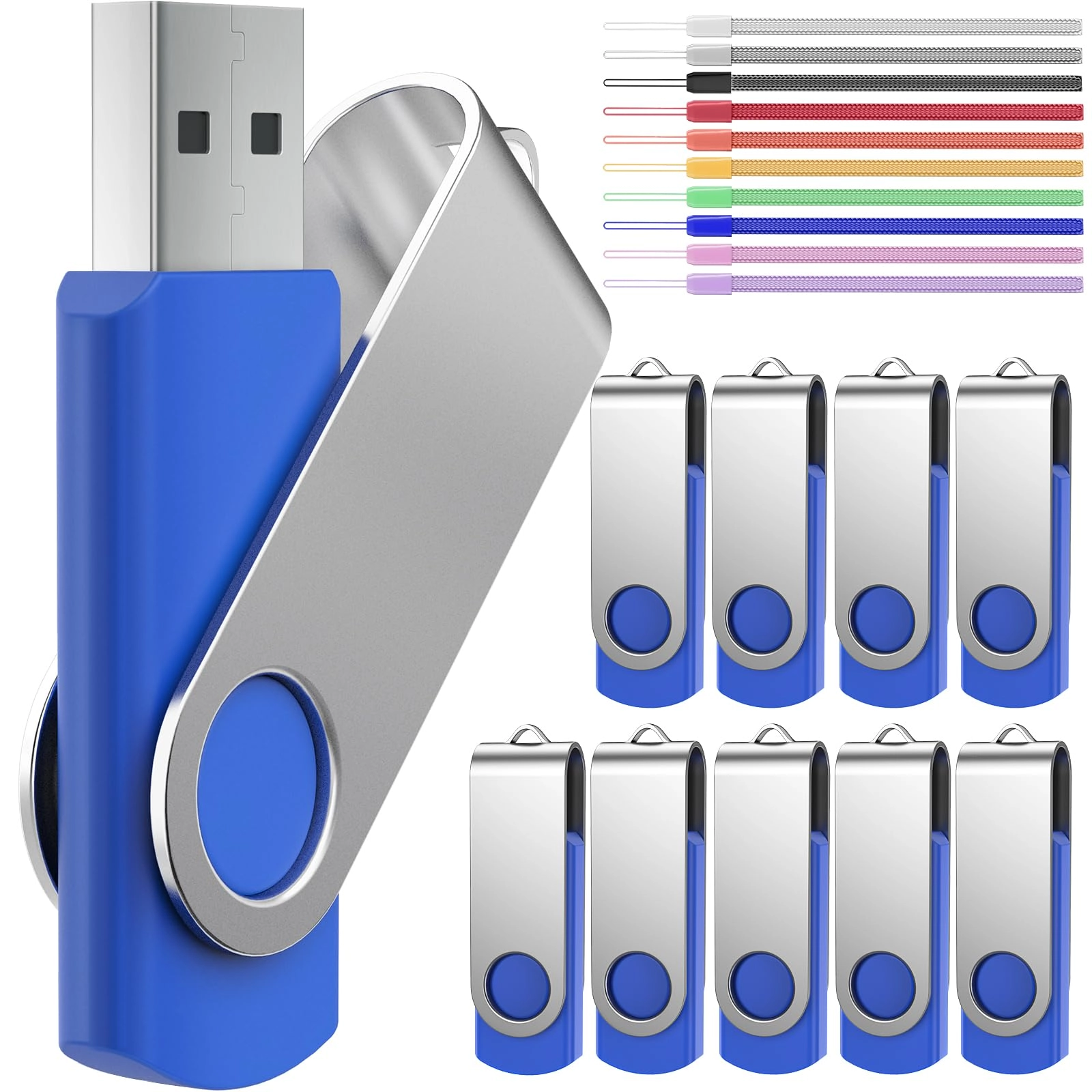 FEBNISCTE Swivel Flash Drive - USB 2.0 128MB Pack
