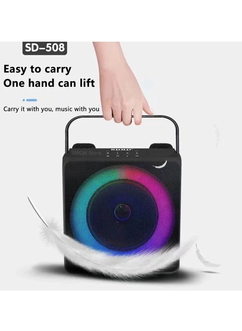 SD-508 - Mini Karaoke Bluetooth Speaker LED Lights Built-In Microphone