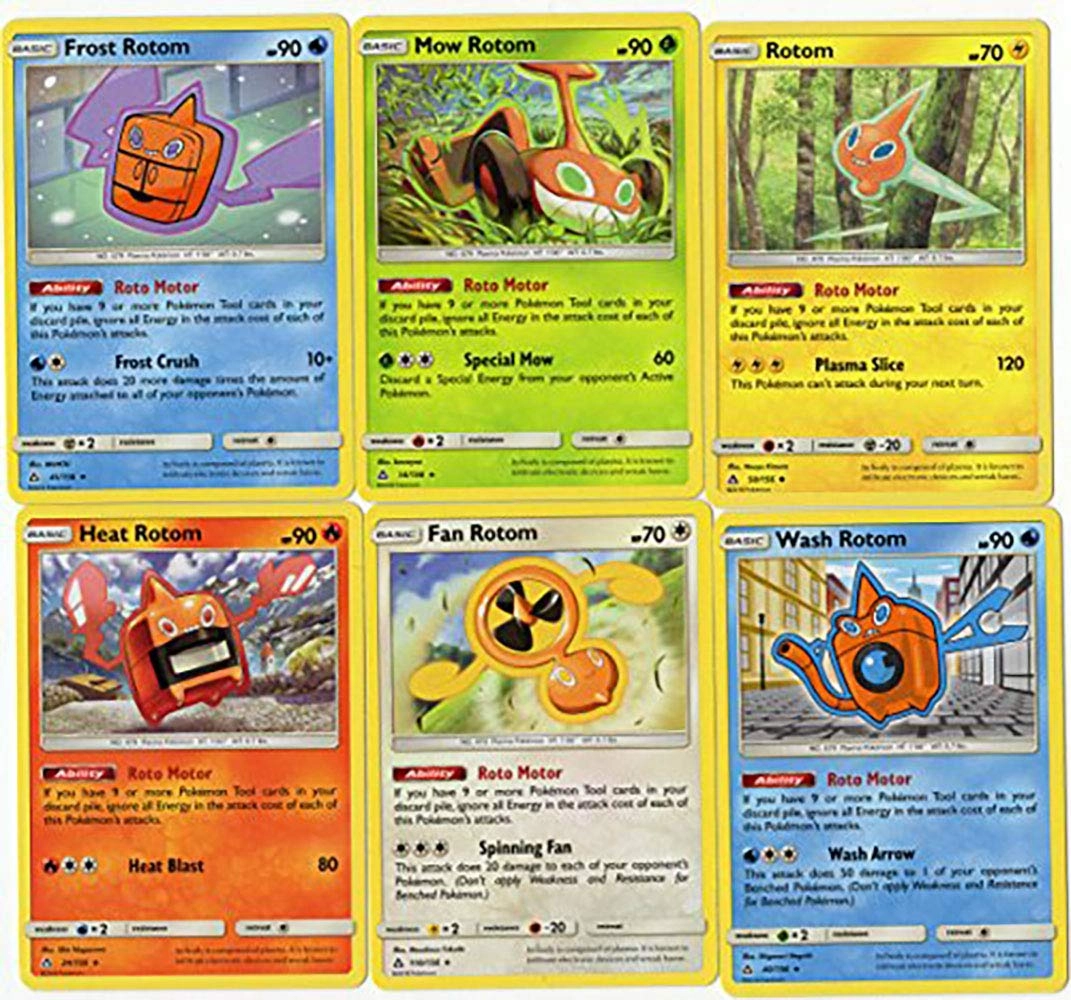 pokemon USA Rotom Card Set - Ultra Prism Frost Wash Mow Heat Fan
