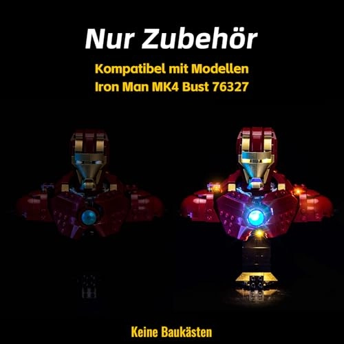 Iron Man MK4 Bust - LED Light Set Compatible 76327 red