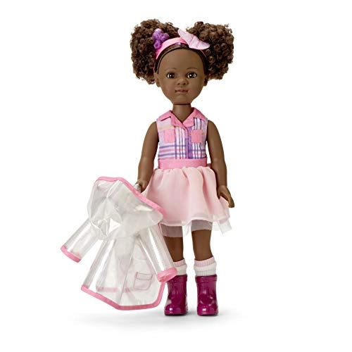 Zola Doll - 14" Plastic Dark Skin Brunette with Purple Highlight Dark Brown Eyes Ages 3+