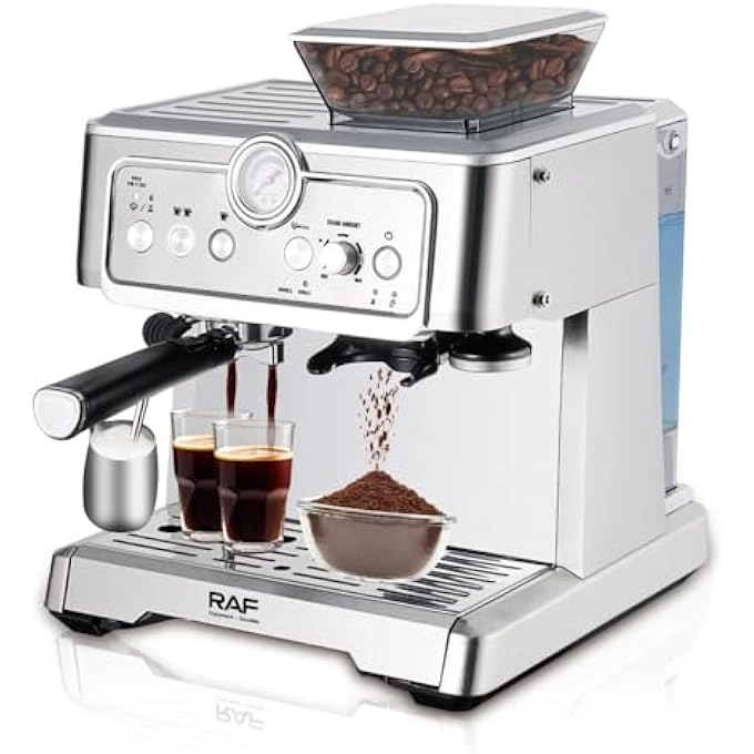 Professional Barista - Built-in Grinder Milk Frother Twin Brewing Cycle