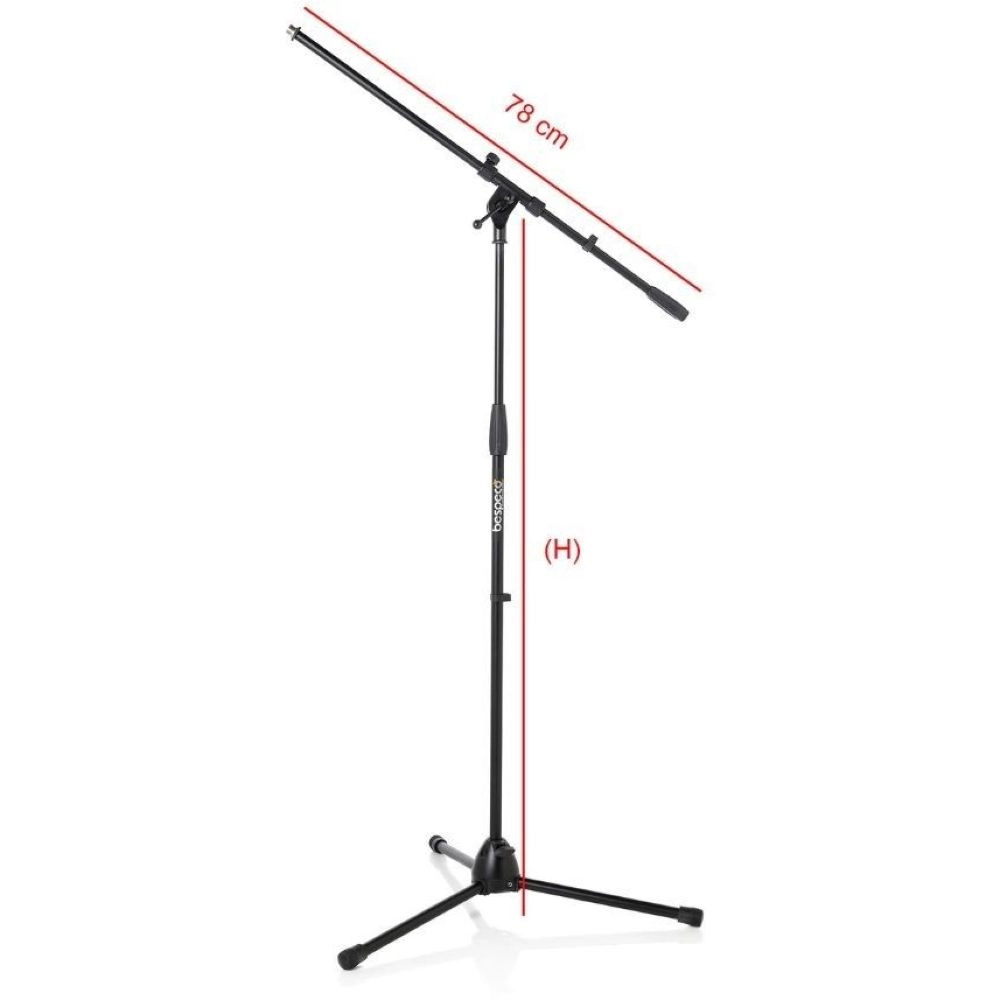 BESPECO MS16 - Microphone Stand Telescopic Boom Black
