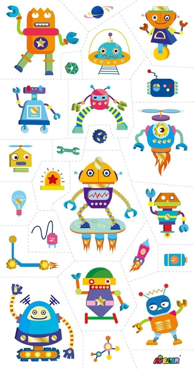 Robot Sticker Book Tattoos 50 pcs