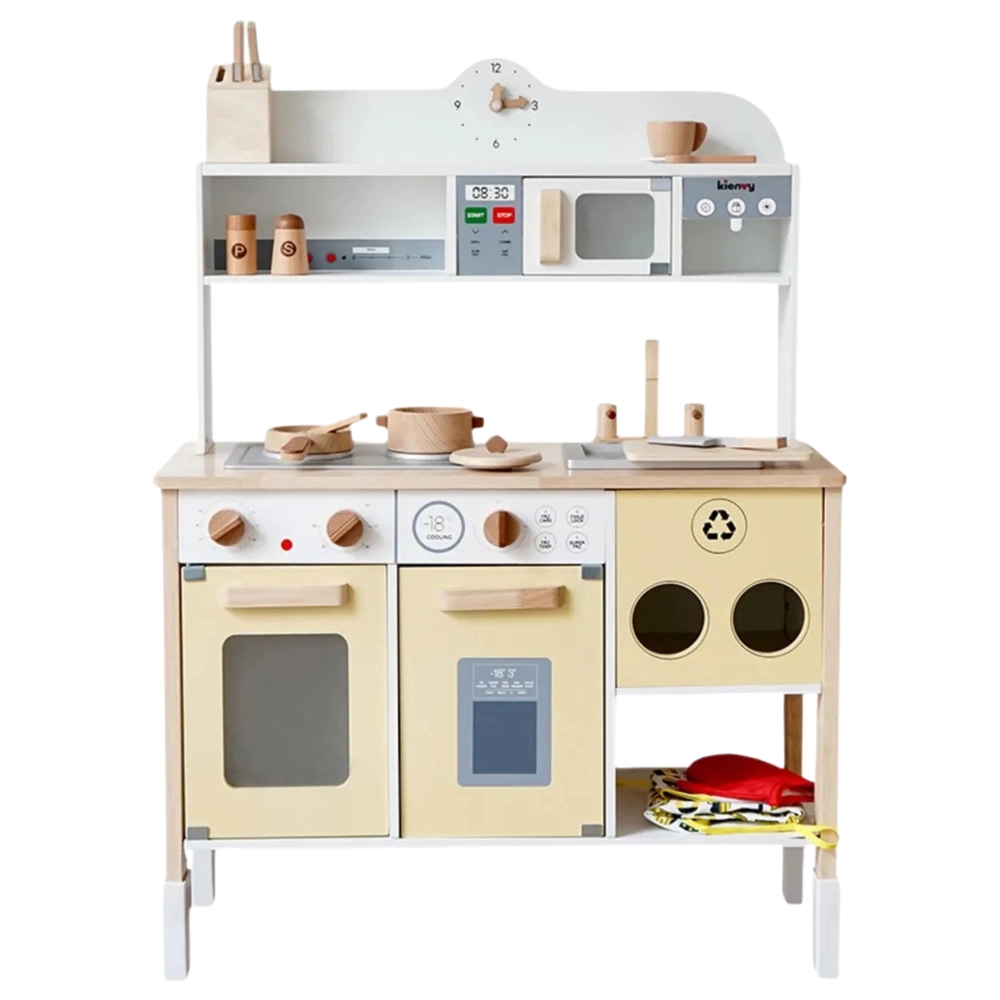 Kids Wooden Kitchen Pretend Interactive Play Set (5551007-TC8100-CONFIG)