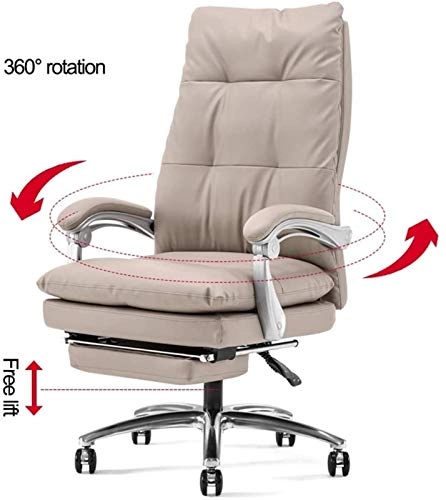 Desk Chair - PU Leather Brown High Back