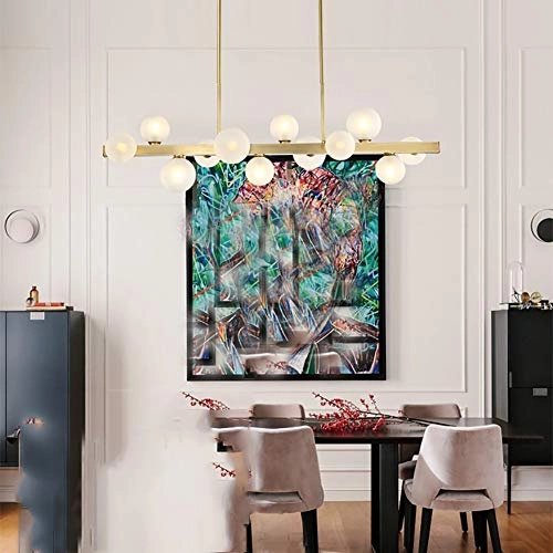 Creative Molecular Glass Bubble Ball Chandelier - 12 heads Golden