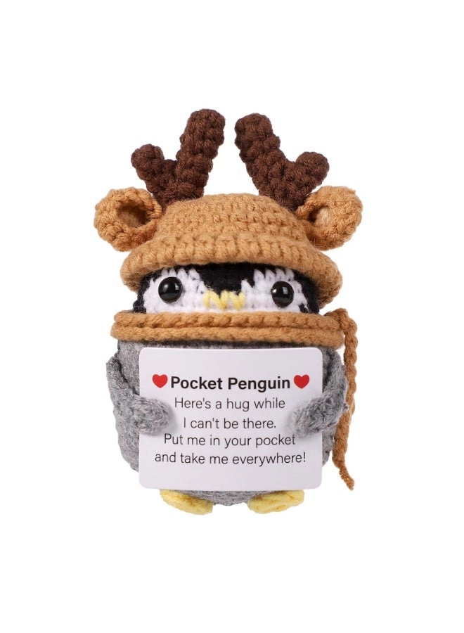 fantasize Positive Pocket Penguin - Knitted Woolen Antler Hat