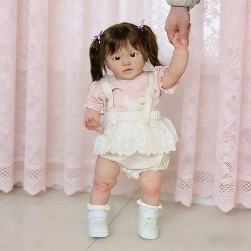 Pippa Reborn Baby Doll - 26 inch Cotton Vinyl Hand-rooted Curly Hair Ages 3+