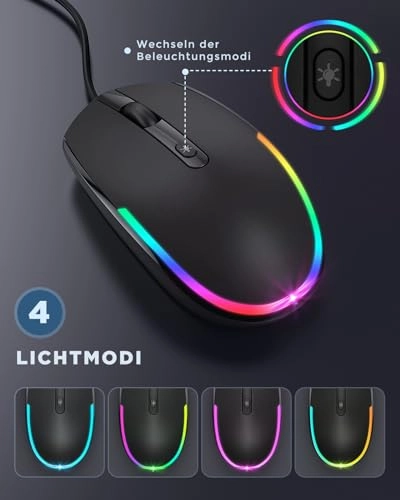 Wired LED RGB Backlit Mouse - USB