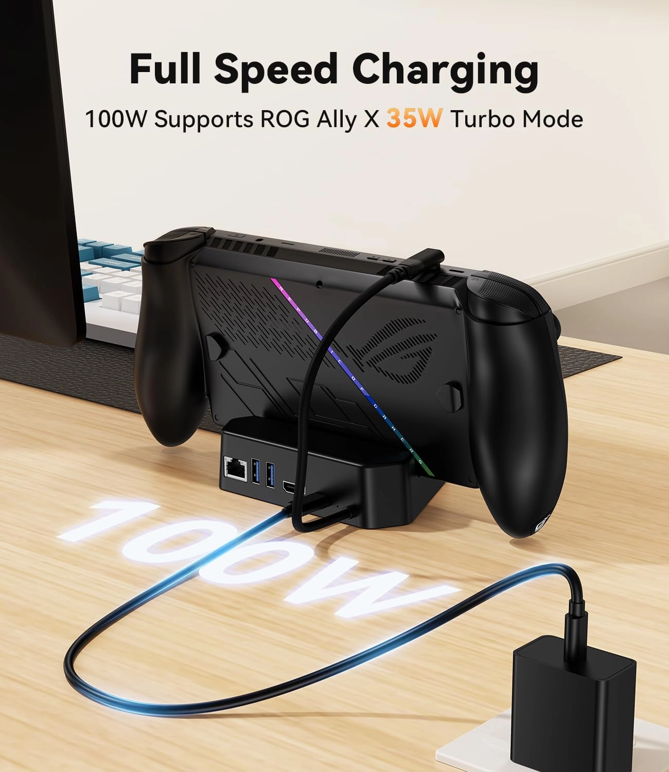 Docking Station for ROG Xbox Ally - 4K@144Hz HDMI Gigabit Ethernet 100W USB-C