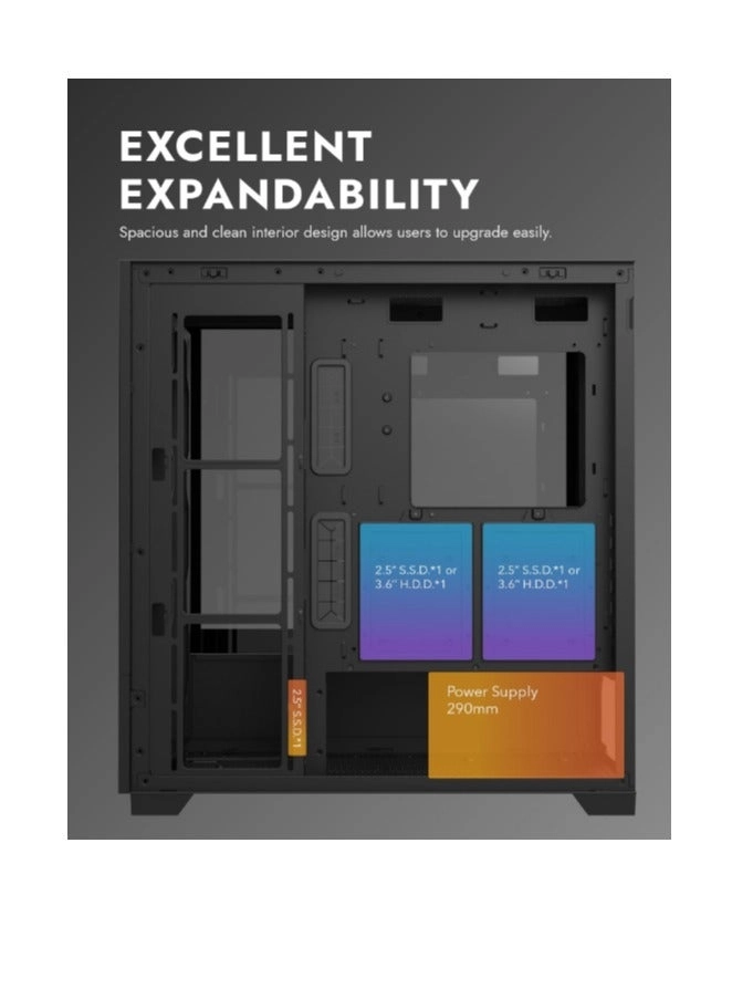 DF5000 - tempered glass panels Mid Tower