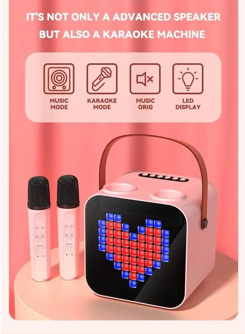 Karaoke Speaker with Mic - 2 UHF Wireless Microphones 15W Mono