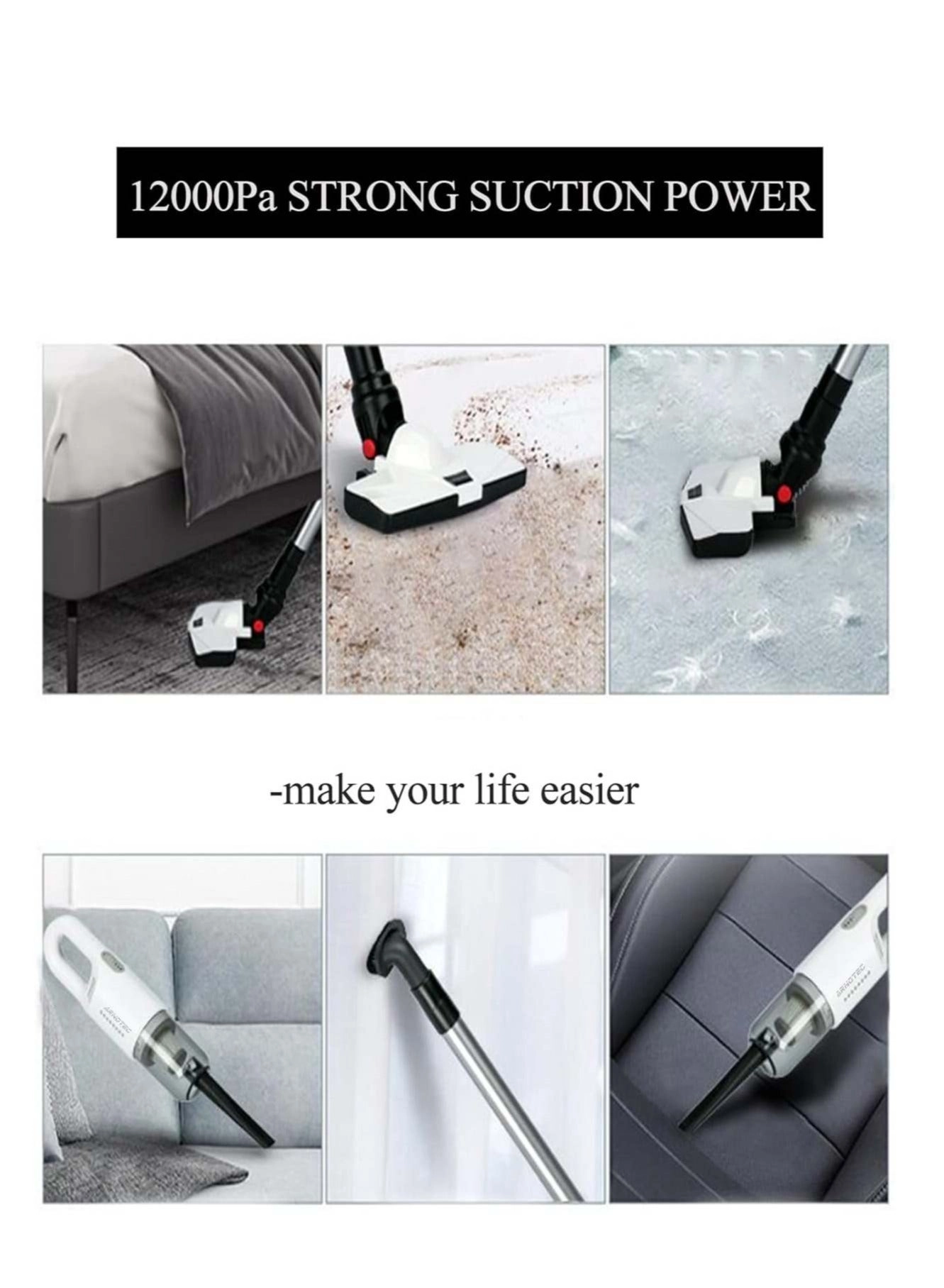 Handhed Cordless Vacuum Cleaner - 6,000 mAh