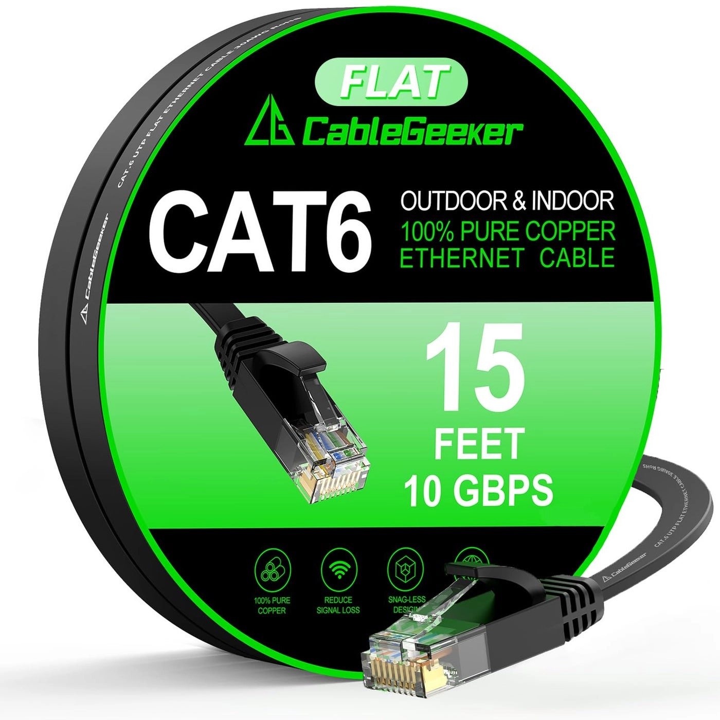 CableGeeker Cat 6 Ethernet Cable - 15 ft