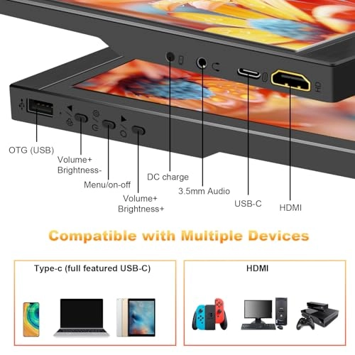 Portable Monitor - 15.6inch monitor 15.6 Inches 1920 x 1080 Pixels