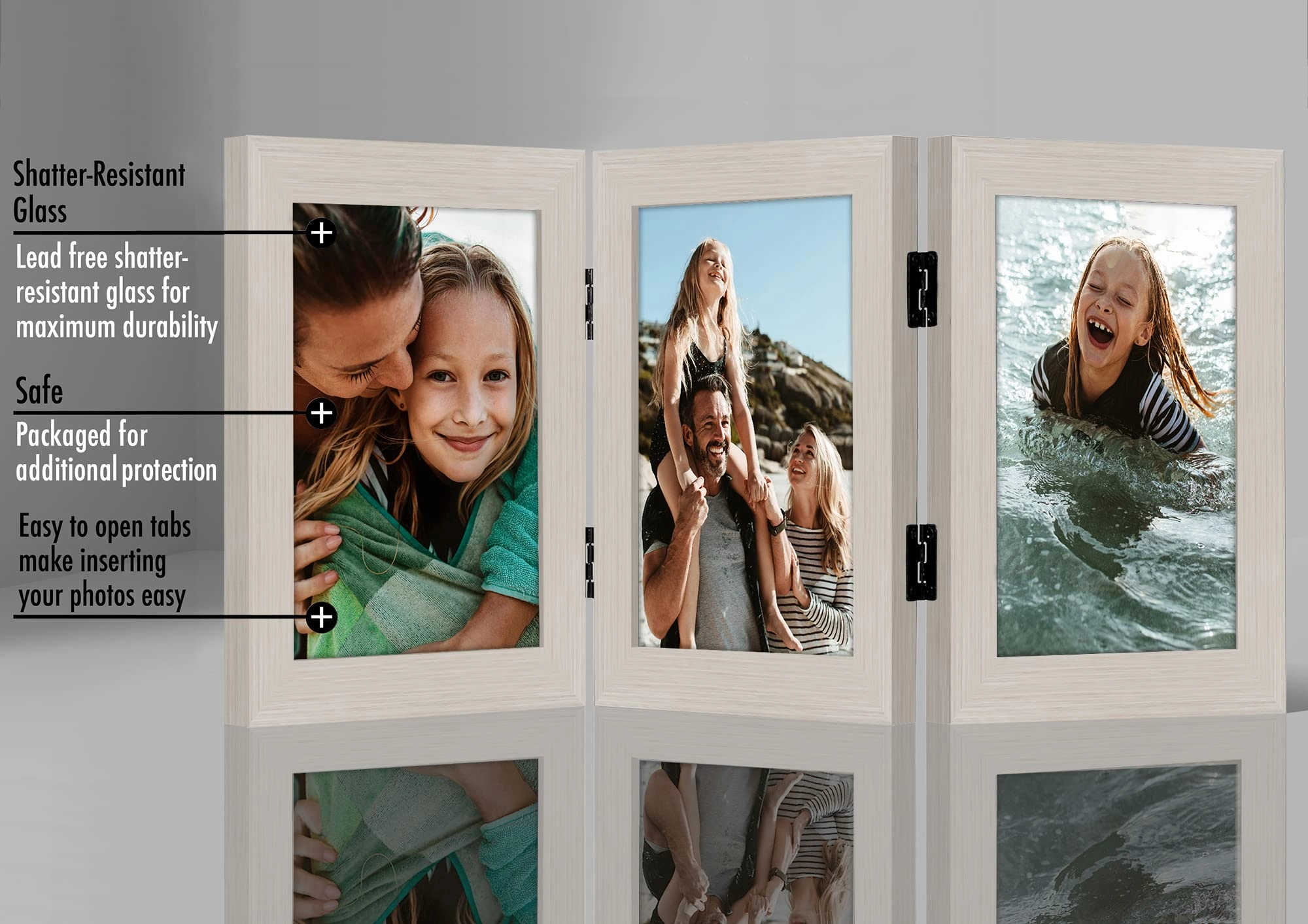 Hinged 3 Picture Frame - 5X7