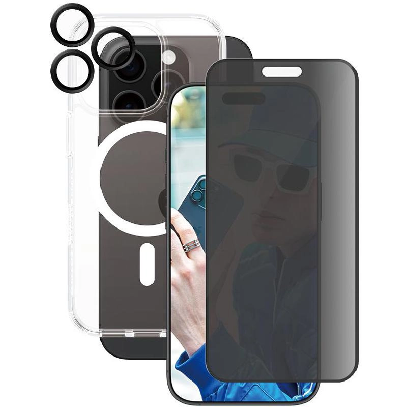 Hard MagSafe Case + Privacy Screen Protector + Hoops Camera Lens Protector for iPhone 17