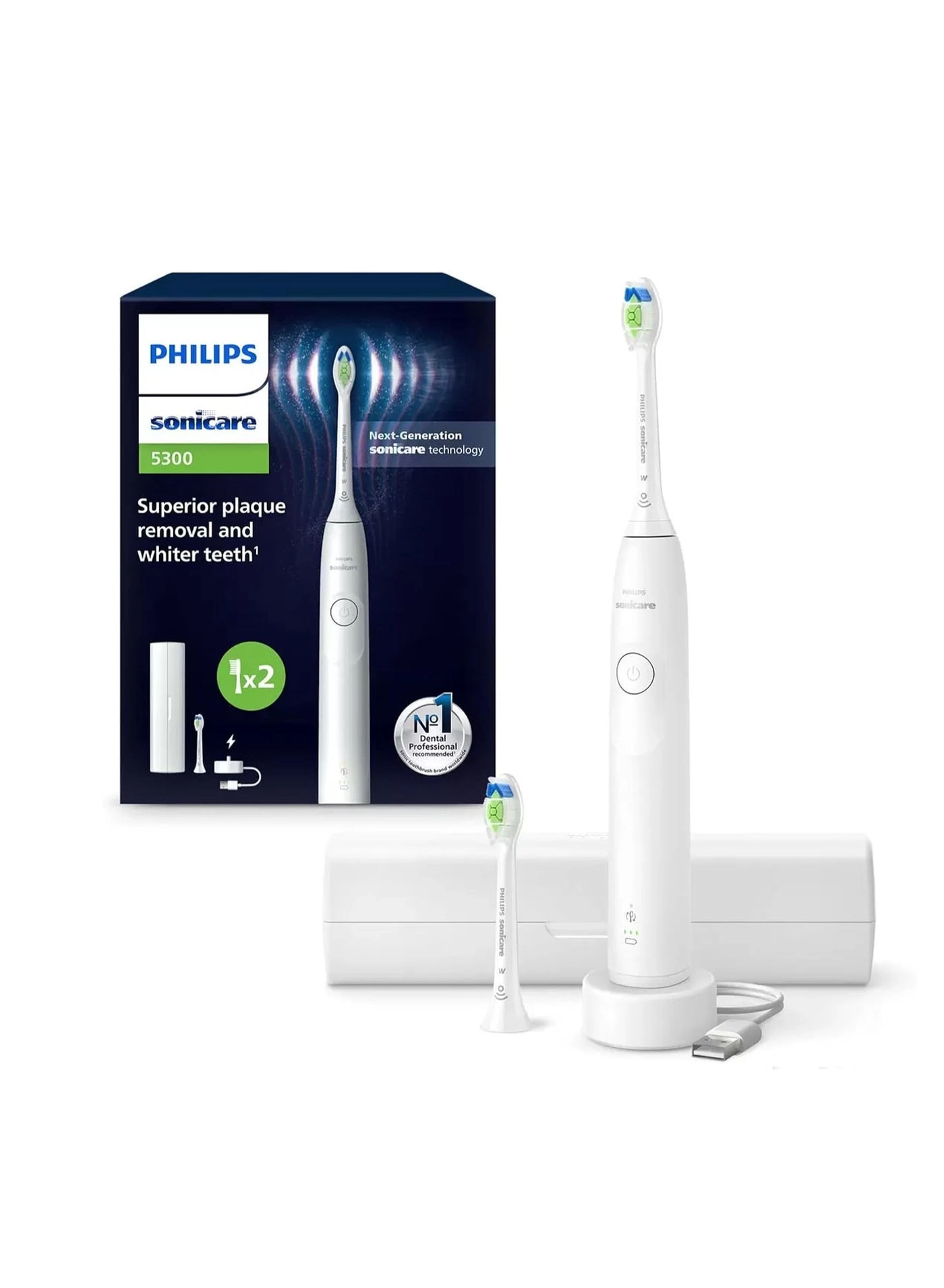 Sonicare 5300 - Electric Toothbrush Black With Case 2 Head