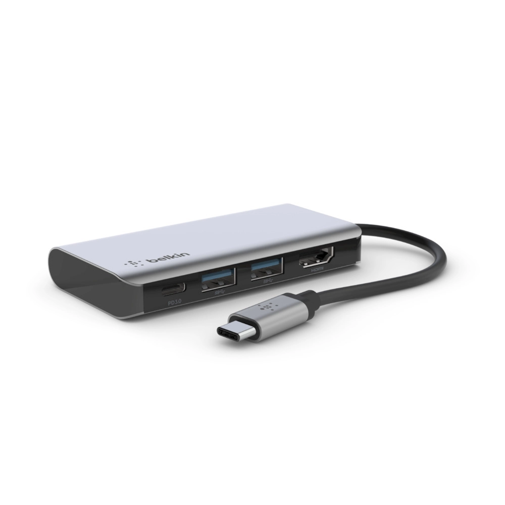 Belkin USB C 4 in 1 MultiPort Adapter - 4K HDMI 100W PD 2 x A Ports